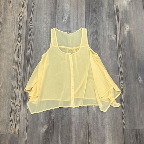 Tops - Iris Los Angeles Sheer Yellow Tank